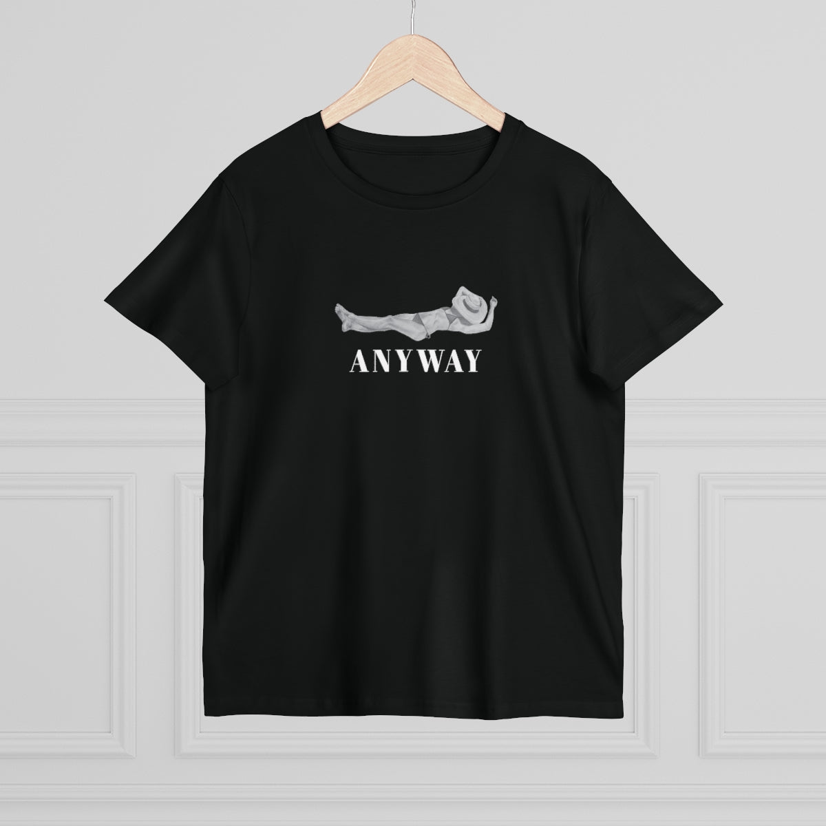 Lady Sunbathing - Anyway - Women’s Maple Tee - Black